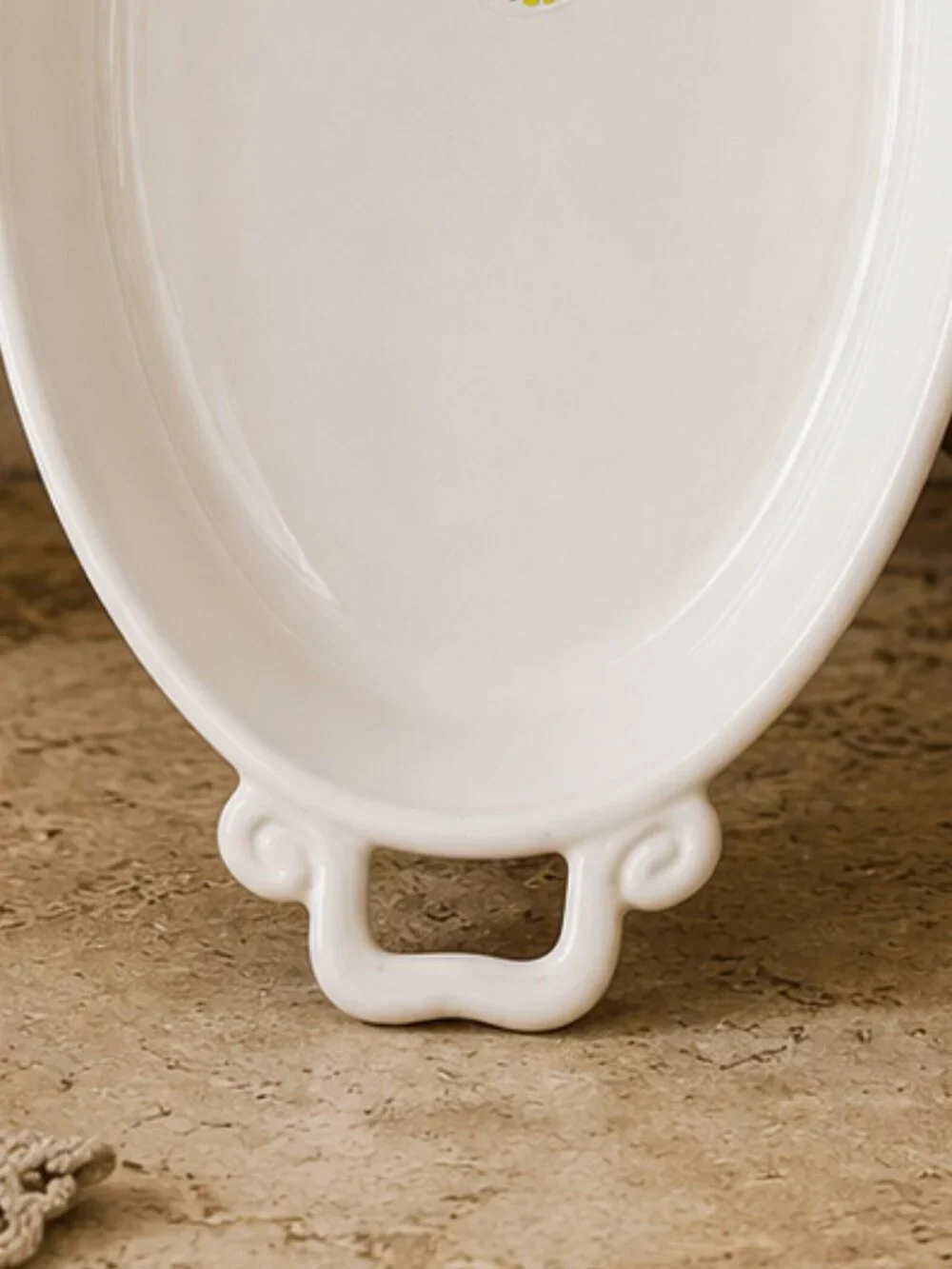Italian Tavola Bella Baking Dish Casserole Stoneware With Scroll-Shaped Handles